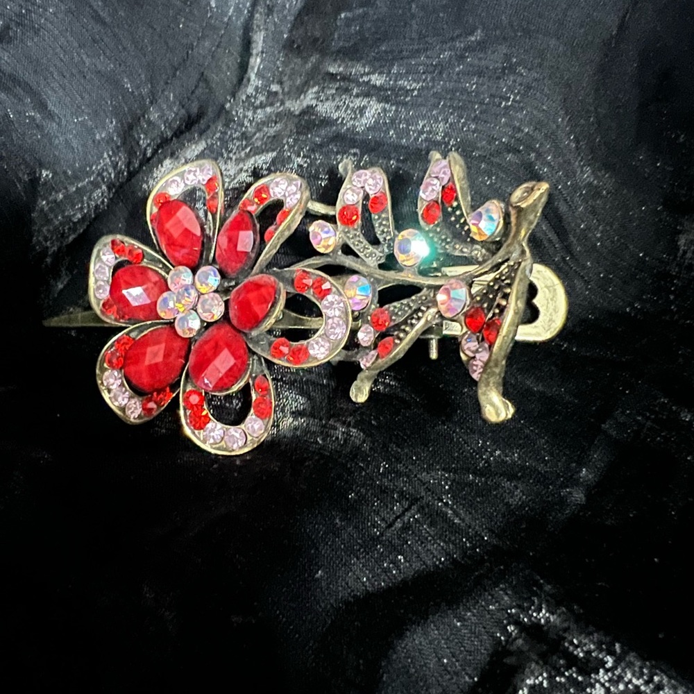 🌺Vintage Crystal Flower Metal Hair Clip